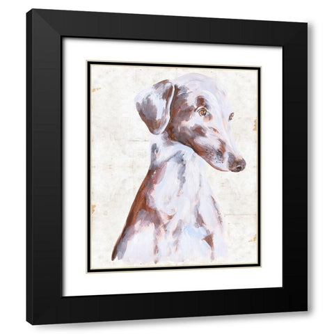 Sitting Dog II Black Modern Wood Framed Art Print with Double Matting by Wang, Melissa