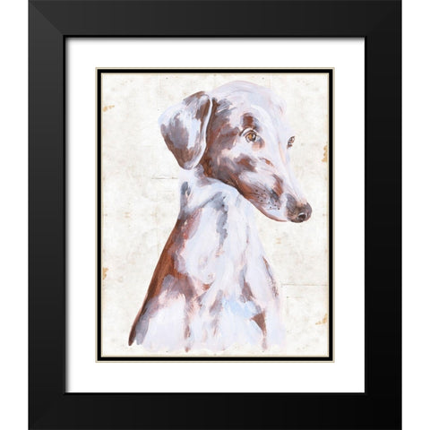 Sitting Dog II Black Modern Wood Framed Art Print with Double Matting by Wang, Melissa