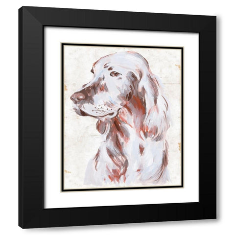 Sitting Dog III Black Modern Wood Framed Art Print with Double Matting by Wang, Melissa