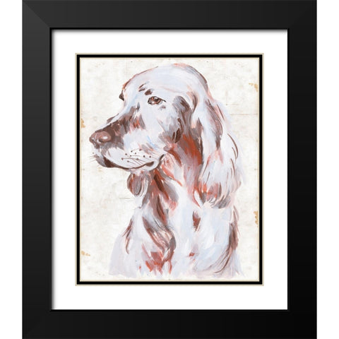 Sitting Dog III Black Modern Wood Framed Art Print with Double Matting by Wang, Melissa