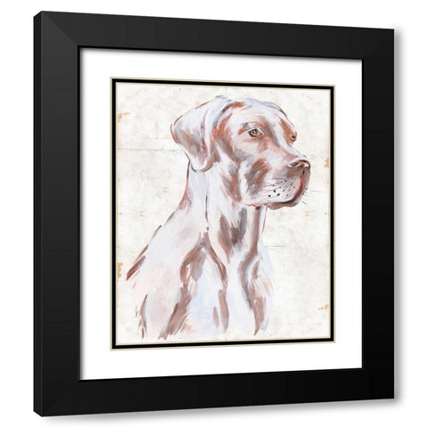 Sitting Dog IV Black Modern Wood Framed Art Print with Double Matting by Wang, Melissa