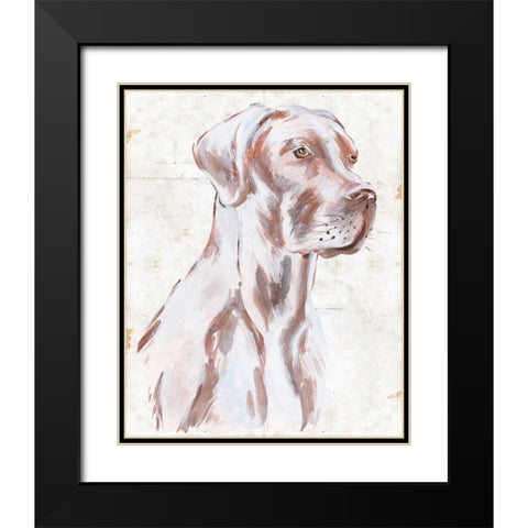 Sitting Dog IV Black Modern Wood Framed Art Print with Double Matting by Wang, Melissa