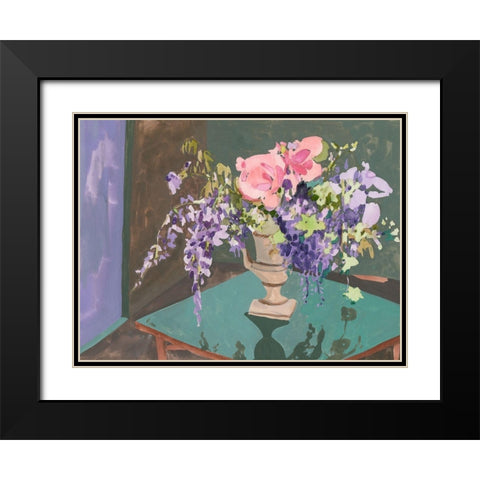 Blooming Wisteria I Black Modern Wood Framed Art Print with Double Matting by Wang, Melissa