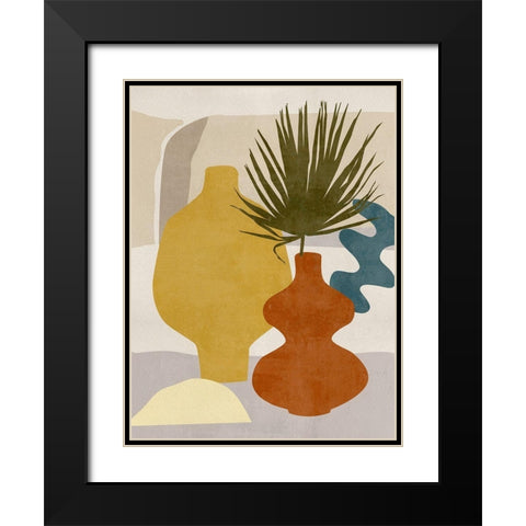 Decorated Vases II Black Modern Wood Framed Art Print with Double Matting by Wang, Melissa