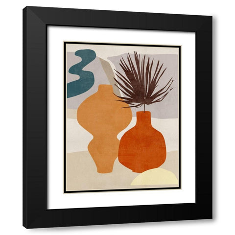 Decorated Vases III Black Modern Wood Framed Art Print with Double Matting by Wang, Melissa