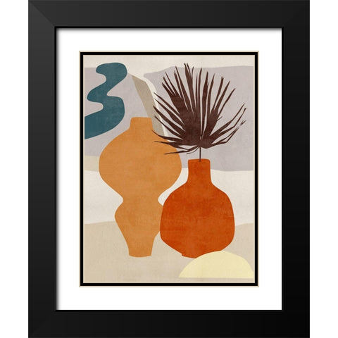 Decorated Vases III Black Modern Wood Framed Art Print with Double Matting by Wang, Melissa