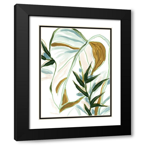 Tropical Impromptu II Black Modern Wood Framed Art Print with Double Matting by Vess, June Erica