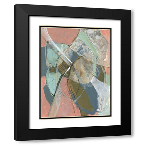 Abstract Zag II Black Modern Wood Framed Art Print with Double Matting by Goldberger, Jennifer