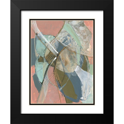 Abstract Zag II Black Modern Wood Framed Art Print with Double Matting by Goldberger, Jennifer