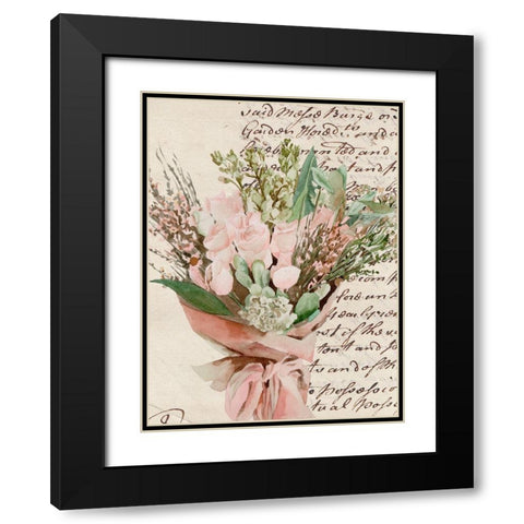 Wrapped Bouquet I Black Modern Wood Framed Art Print with Double Matting by Wang, Melissa