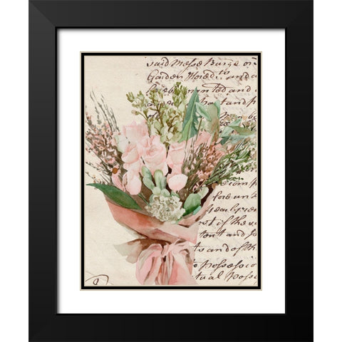 Wrapped Bouquet I Black Modern Wood Framed Art Print with Double Matting by Wang, Melissa