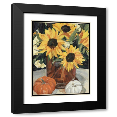 Sunflower Vase I Black Modern Wood Framed Art Print with Double Matting by Warren, Annie