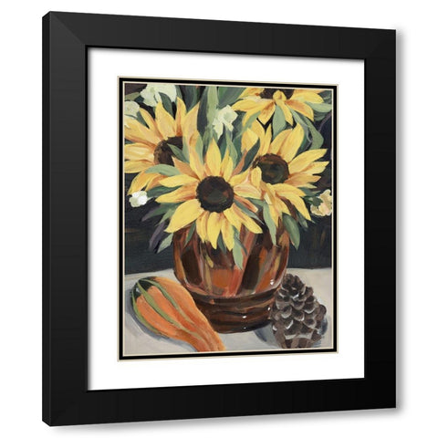 Sunflower Vase II Black Modern Wood Framed Art Print with Double Matting by Warren, Annie