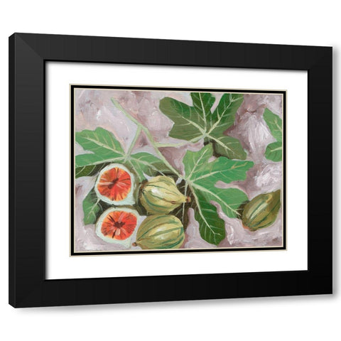 Decorative Fig I Black Modern Wood Framed Art Print with Double Matting by Wang, Melissa