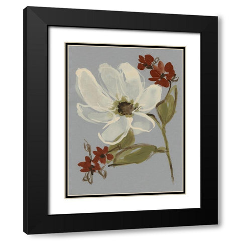 Subdued Floral I Black Modern Wood Framed Art Print with Double Matting by Goldberger, Jennifer