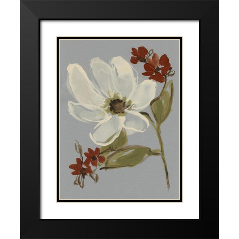 Subdued Floral I Black Modern Wood Framed Art Print with Double Matting by Goldberger, Jennifer