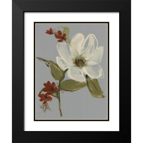 Subdued Floral II Black Modern Wood Framed Art Print with Double Matting by Goldberger, Jennifer