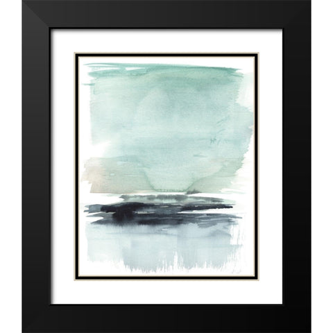 Teal Moor I Black Modern Wood Framed Art Print with Double Matting by Goldberger, Jennifer