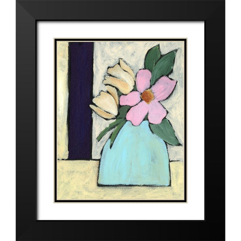 Distressed Bouquet I Black Modern Wood Framed Art Print with Double Matting by Moore, Regina