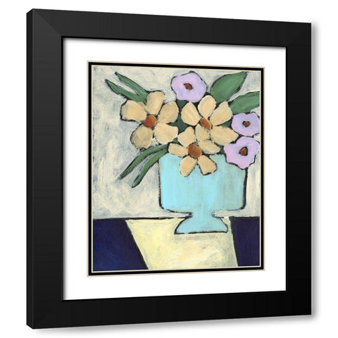 Distressed Bouquet II Black Modern Wood Framed Art Print with Double Matting by Moore, Regina