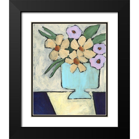 Distressed Bouquet II Black Modern Wood Framed Art Print with Double Matting by Moore, Regina
