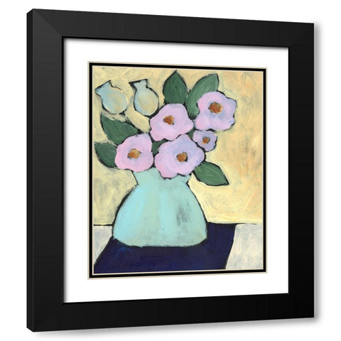 Distressed Bouquet III Black Modern Wood Framed Art Print with Double Matting by Moore, Regina