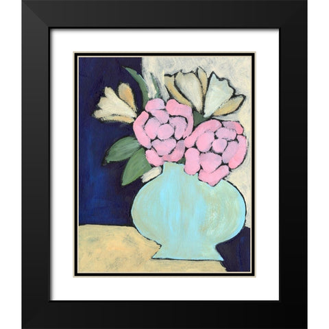 Distressed Bouquet IV Black Modern Wood Framed Art Print with Double Matting by Moore, Regina