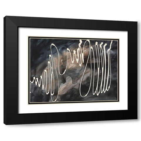 Midnight Swirl IV Black Modern Wood Framed Art Print with Double Matting by Moore, Regina