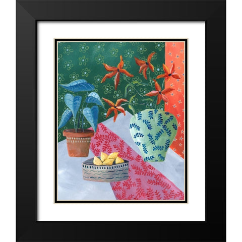 Table Vignette II Black Modern Wood Framed Art Print with Double Matting by Moore, Regina