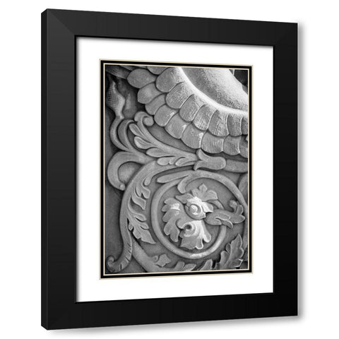 Black and White Fountain Detail II Black Modern Wood Framed Art Print with Double Matting by DeNardo, Laura
