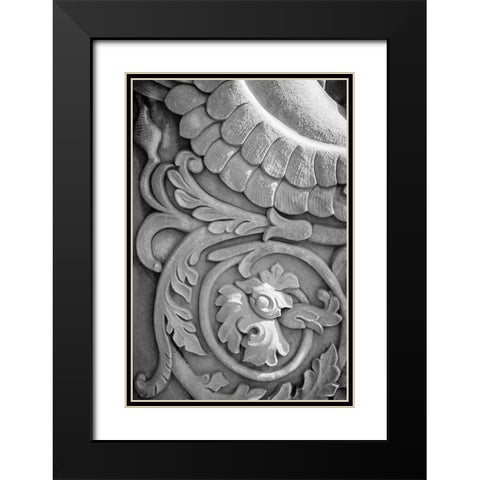 Black and White Fountain Detail II Black Modern Wood Framed Art Print with Double Matting by DeNardo, Laura
