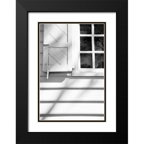 Black and White Windows and Shadows I Black Modern Wood Framed Art Print with Double Matting by DeNardo, Laura