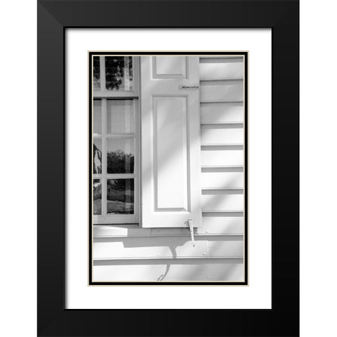 Black and White Windows and Shadows II Black Modern Wood Framed Art Print with Double Matting by DeNardo, Laura