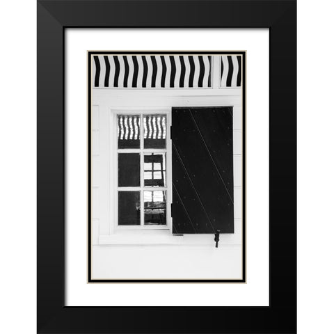 Black and White Windows and Shadows V Black Modern Wood Framed Art Print with Double Matting by DeNardo, Laura