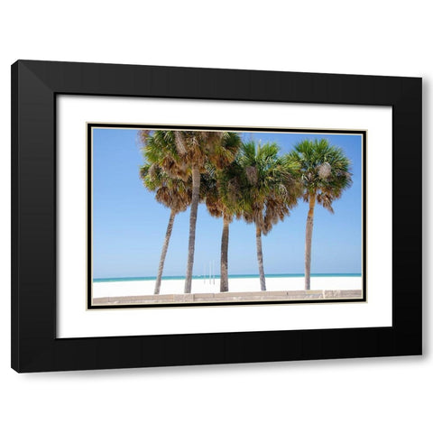 Coastal Palms I Black Modern Wood Framed Art Print with Double Matting by DeNardo, Laura