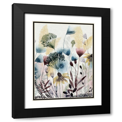 Watercolor Wildflower I Black Modern Wood Framed Art Print with Double Matting by Popp, Grace