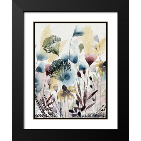 Watercolor Wildflower I Black Modern Wood Framed Art Print with Double Matting by Popp, Grace