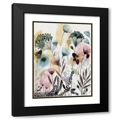 Watercolor Wildflower II Black Modern Wood Framed Art Print with Double Matting by Popp, Grace