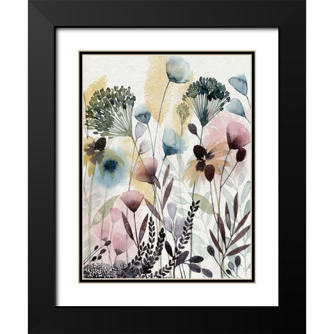 Watercolor Wildflower II Black Modern Wood Framed Art Print with Double Matting by Popp, Grace