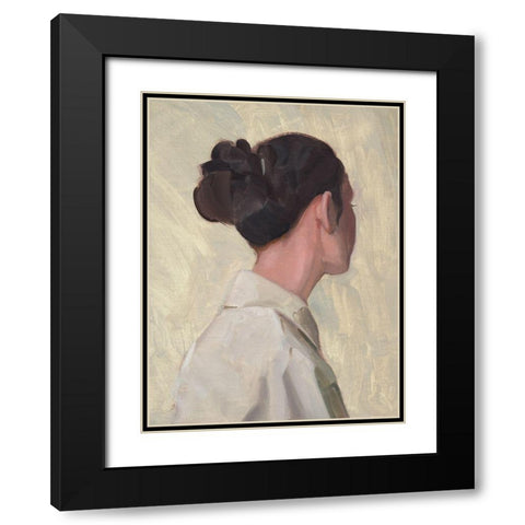 Female Portrait I Black Modern Wood Framed Art Print with Double Matting by Green, Jacob