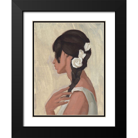 Female Portrait II Black Modern Wood Framed Art Print with Double Matting by Green, Jacob