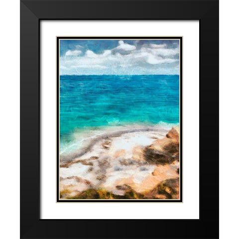 Seaside Views II Black Modern Wood Framed Art Print with Double Matting by Saunders, Alonzo