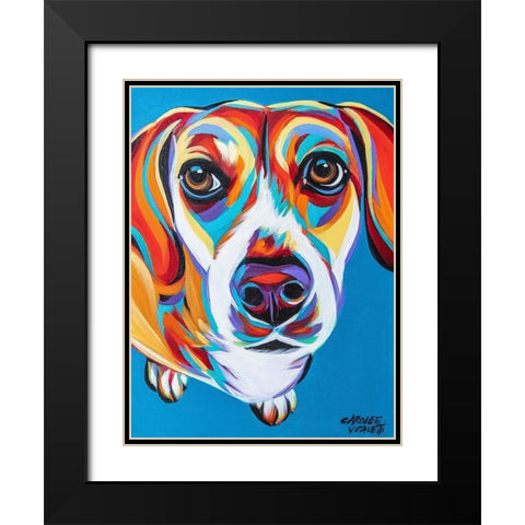 Nosey Dog II Black Modern Wood Framed Art Print with Double Matting by Vitaletti, Carolee