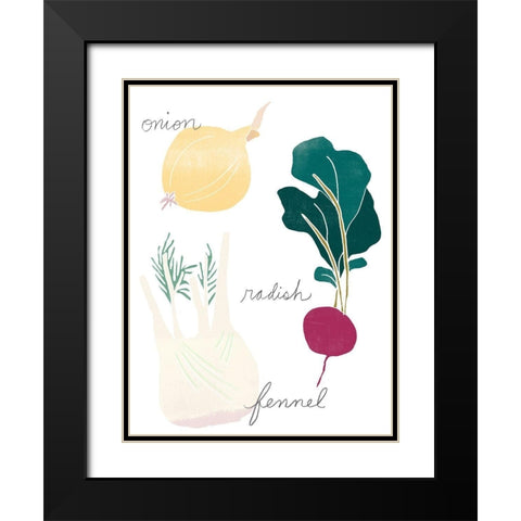 Simple Veggies II Black Modern Wood Framed Art Print with Double Matting by Vess, June Erica