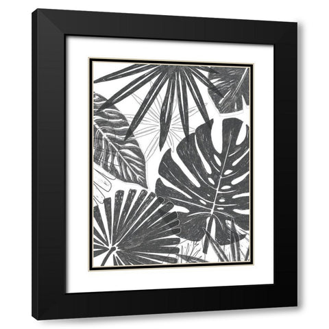 Palm Shadows II Black Modern Wood Framed Art Print with Double Matting by Vess, June Erica