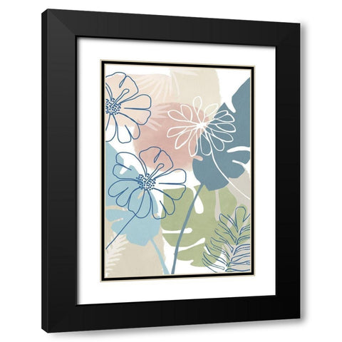 Tropical Flower Power III Black Modern Wood Framed Art Print with Double Matting by Kouta, Flora