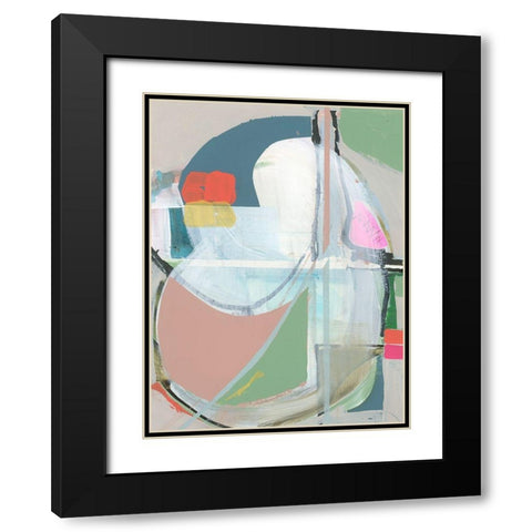 Collage II Black Modern Wood Framed Art Print with Double Matting by Cartissi