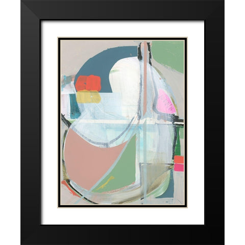 Collage II Black Modern Wood Framed Art Print with Double Matting by Cartissi