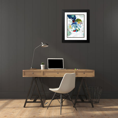 Monstera II Black Modern Wood Framed Art Print with Double Matting by Cartissi