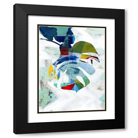 Monstera II Black Modern Wood Framed Art Print with Double Matting by Cartissi